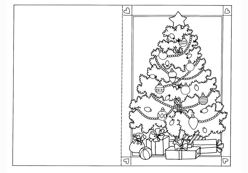 Новогодние раскраски и открытки открывающиеся для детей 3