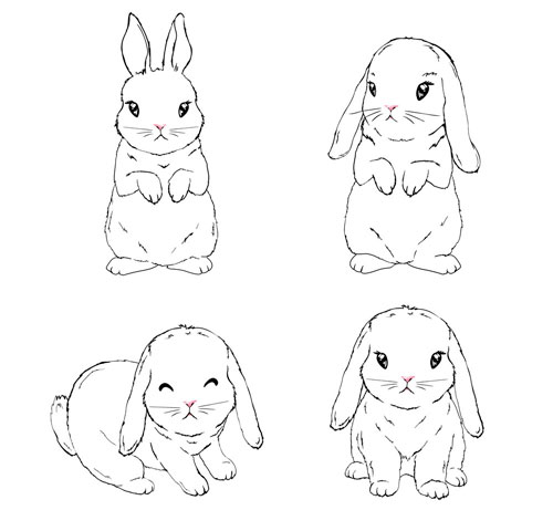 легкие рисунки для срисовки кролики 8