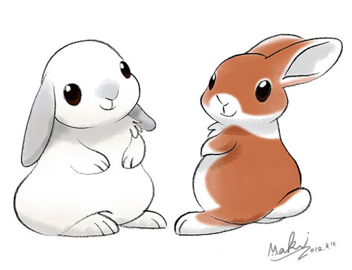 легкие рисунки для срисовки кролики 9