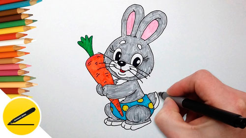 рисунок кролика карандашом для срисовки