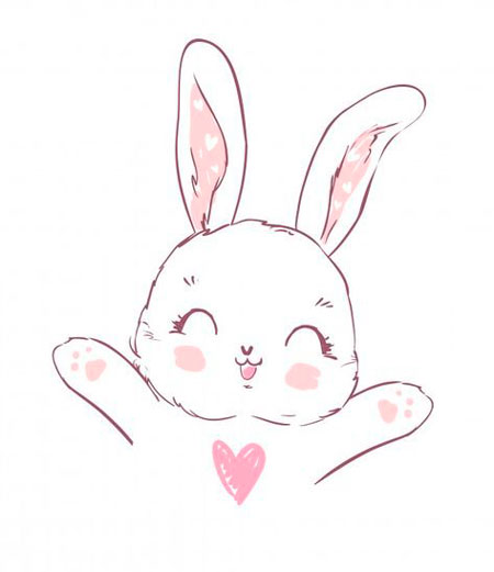 Рисунки кроликов для срисовки 4