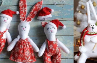 сшить красивого кролика своими руками из ткани на Новый год