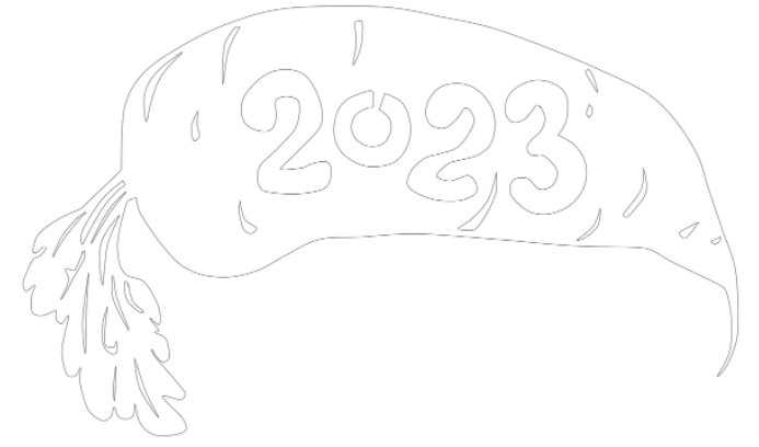 вытынанки 2023 Новый год шаблоны распечатать кролик 6
