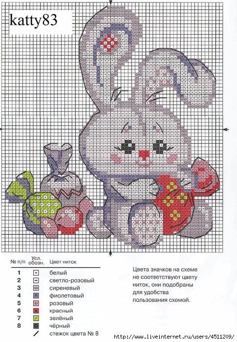 вышивка крестом год кролика схемы 2