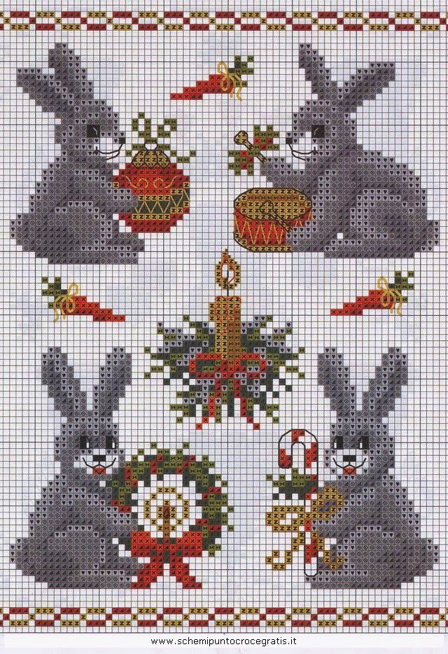 простые схемы вышивки крестом кролика 10