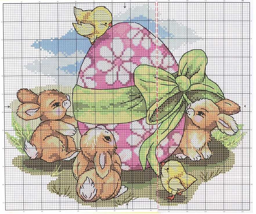 красивая схема вышивки крестом кролик 8