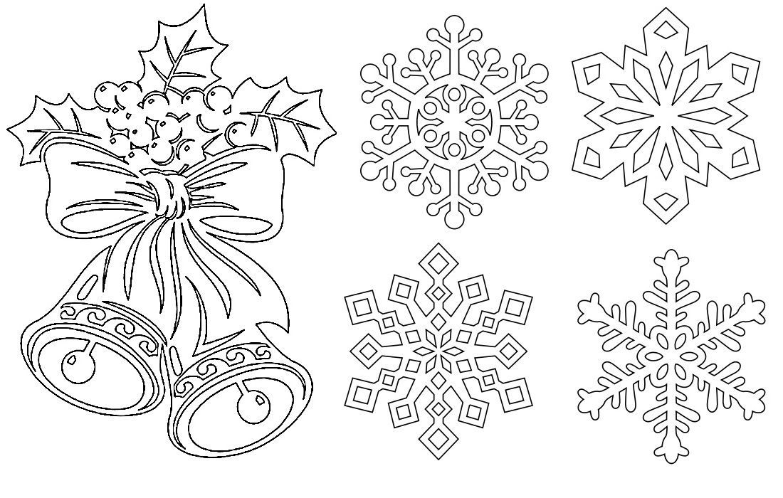 вытынанки снежинки на Новый год для окон из бумаги шаблоны 7