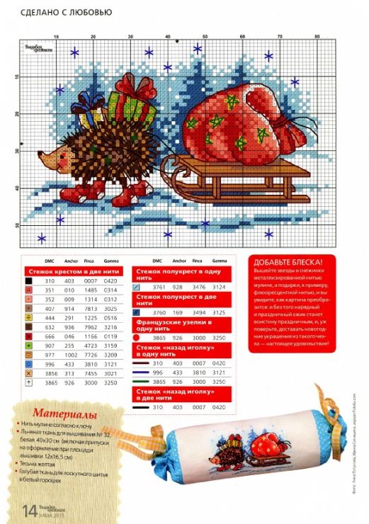 схема вышивки крестиком новогодняя тематика 5