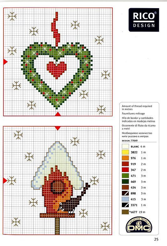 новогодняя вышивка крестиком маленькие схемы и описание для детей