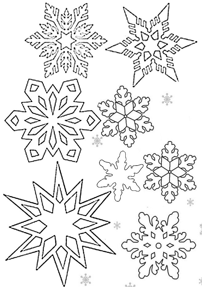 вытынанки снежинки на Новый год для окон из бумаги 9