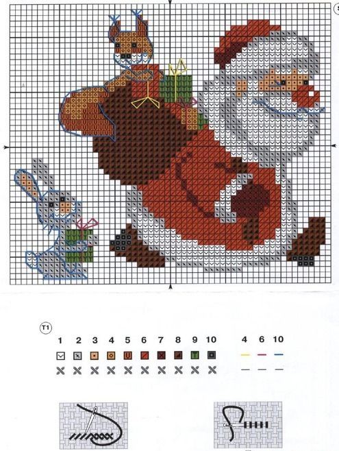 вышивка новогодних игрушек крестиком схемы 9