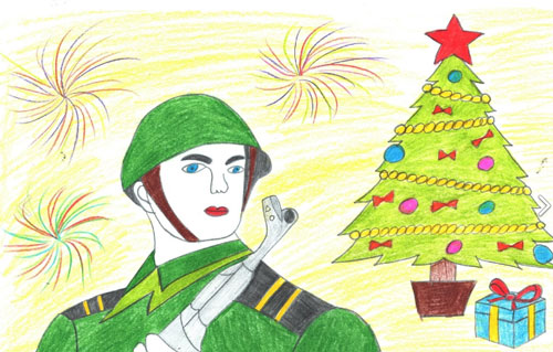 фронтовая открытка новогоднее поздравление военнослужащим для школьников 8
