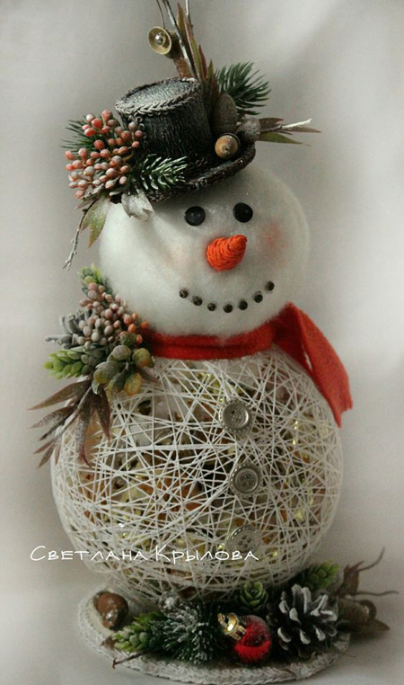 новогодний шар из ниток своими руками на елку фото