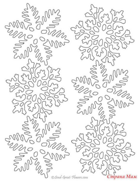 новогодние выкройки снежинок из фетра шаблоны 3