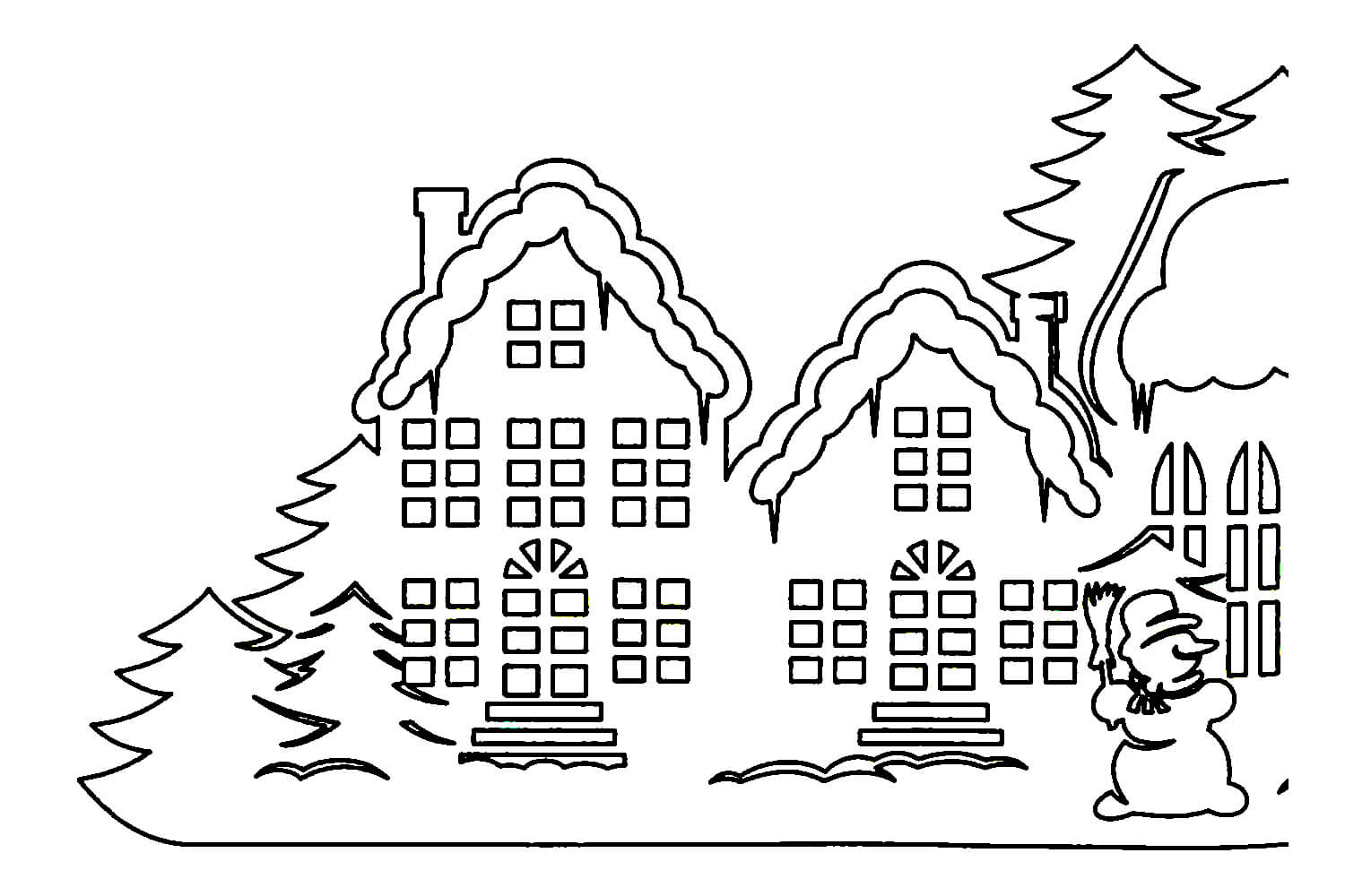 домики для новогоднего декора своими руками шаблоны 9