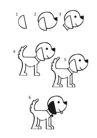 как нарисовать собаку поэтапно для детей поэтапно легко и просто 2