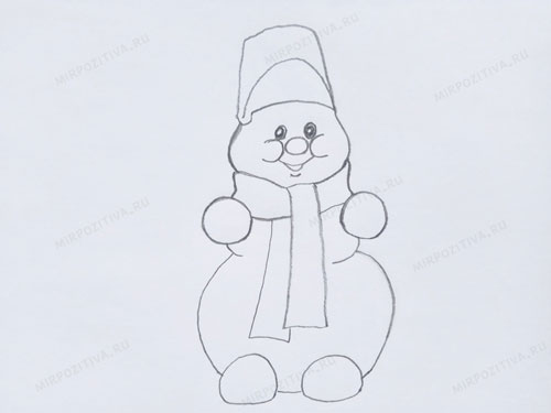 как нарисовать снеговика легко и просто