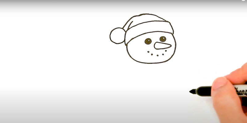 как нарисовать снеговика легко и просто 7
