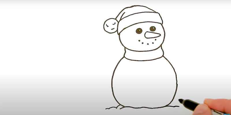 как нарисовать снеговика легко и просто 8