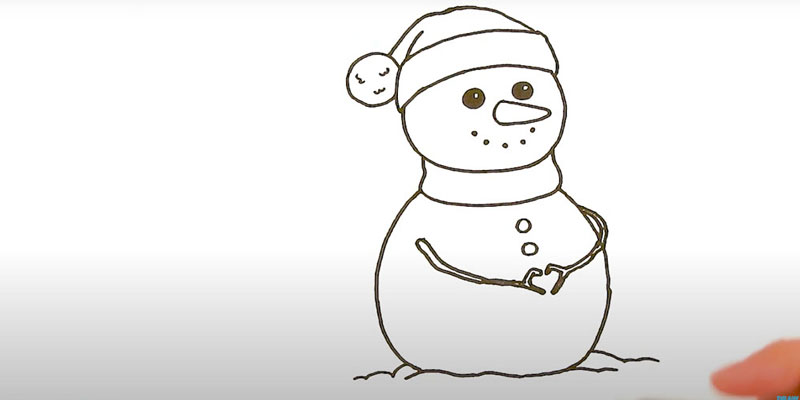 как нарисовать снеговика легко и просто 9