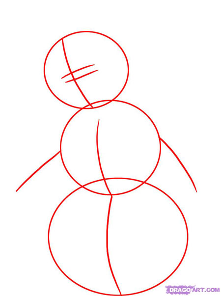 Как нарисовать снеговика легко 2