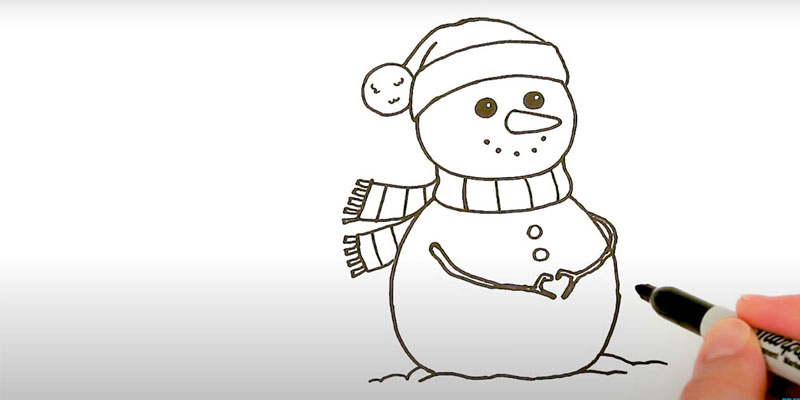 как нарисовать снеговика легко и просто 10