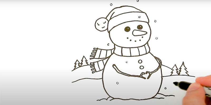 как нарисовать снеговика легко и просто для детей