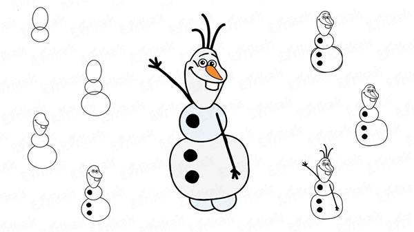как нарисовать снеговика легко и просто для детей 5