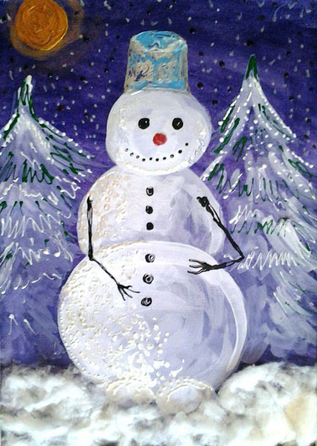 как нарисовать снеговика легко и красиво для детей 9 лет