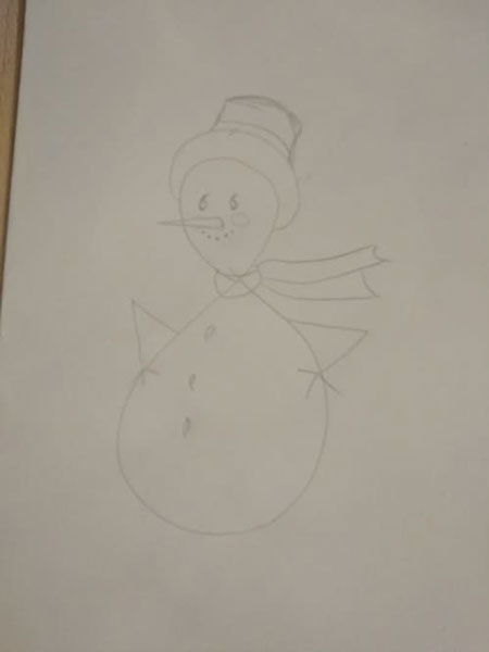 как нарисовать снеговика легко и красиво для детей 9 лет 2