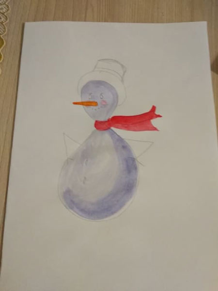 как нарисовать снеговика легко и красиво для детей 9 лет 3