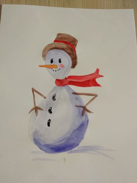 как нарисовать снеговика легко и красиво для детей 9 лет 4