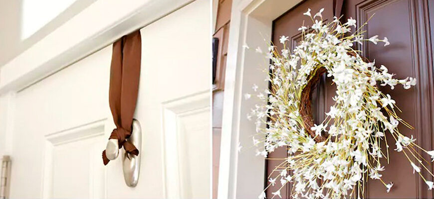 как правильно повесить новогодний венок на дверь