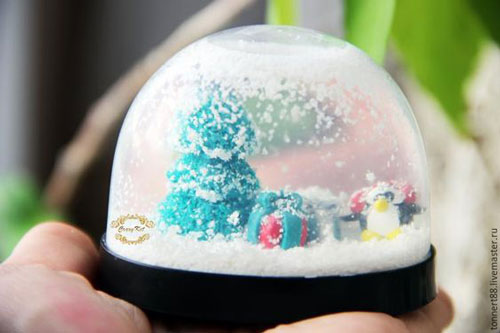 как сделать снежный шар на Новый год в домашних условиях пошагово с фото 4
