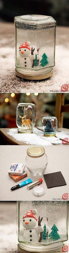 как сделать снежный шар на Новый год в домашних условиях пошагово с фото 2