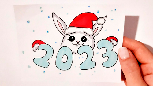 Красивые рисунки на Новый год 2023 10
