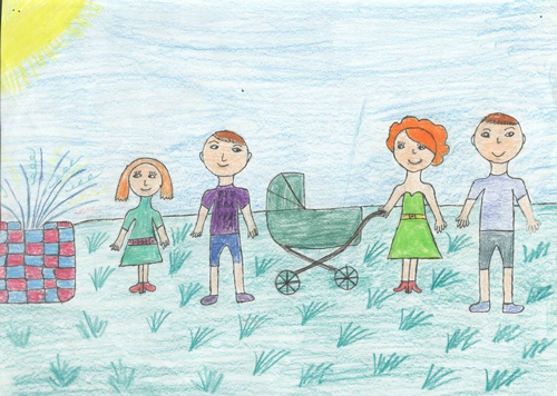 Нарисовать семью карандашом для детей 8