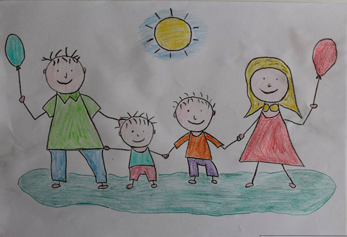 Нарисовать семью карандашом для детей 9
