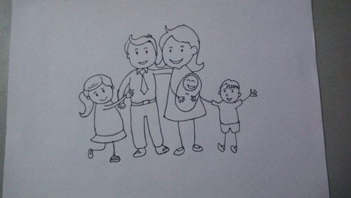 нарисовать семью для детей 4