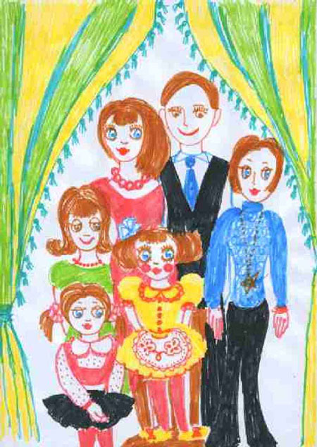рисовать семью из 4 человек для детей 8