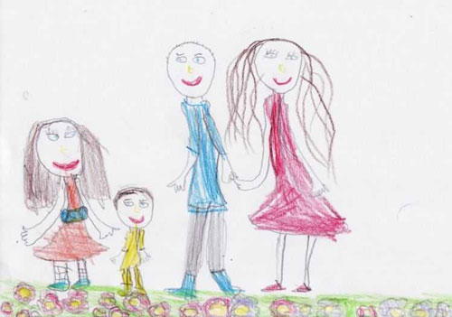 нарисовать семью карандашом для детей легко и просто и красиво 9