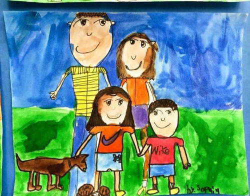 нарисовать семью карандашом для детей легко и просто и красиво 4