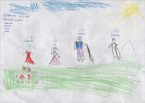 картинки семья с детьми нарисованные карандашом 7