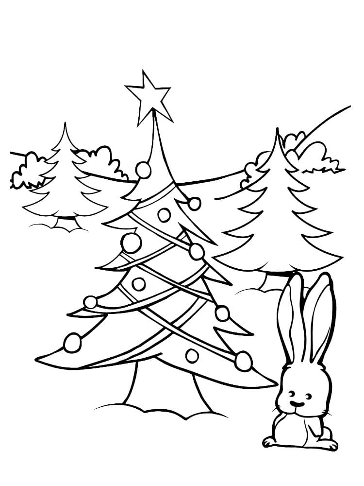раскраска новогодняя елка картинка для детей 5