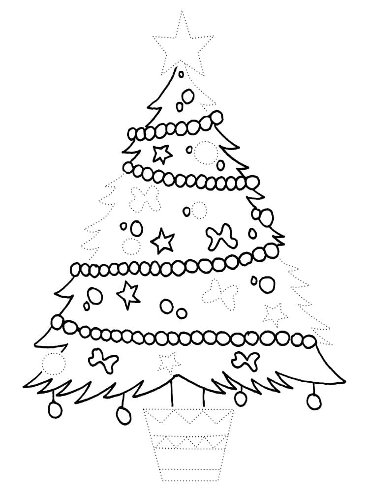 раскраска новогодняя елка картинка для детей 3
