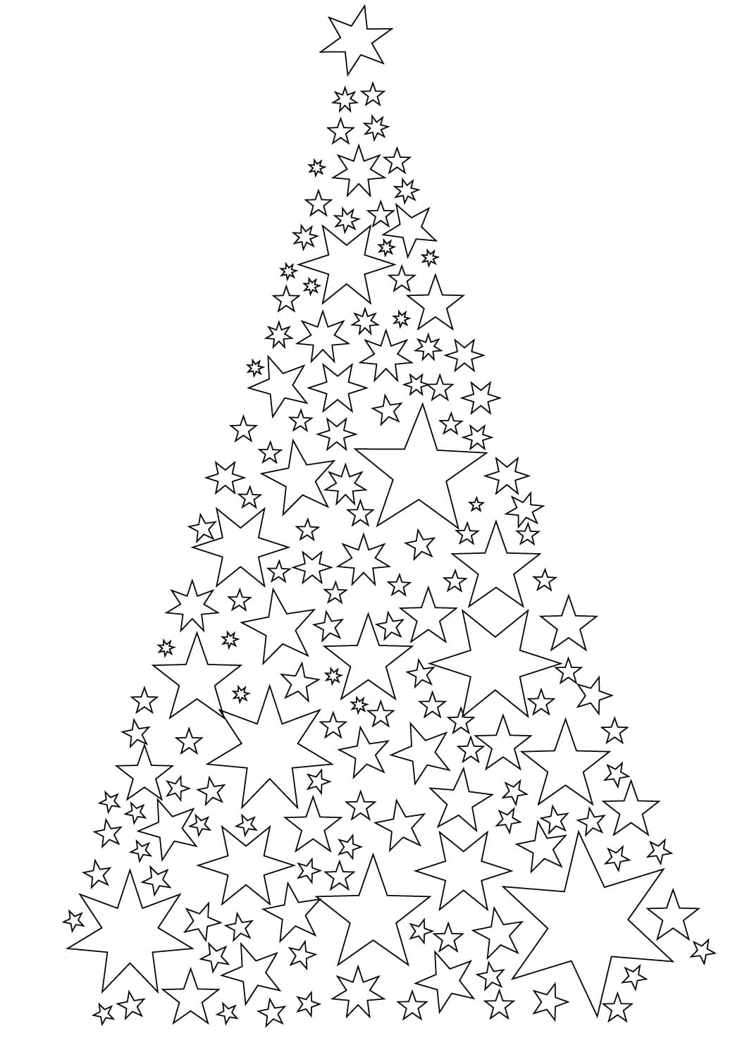 новогодняя елка картинка для детей раскраска 7