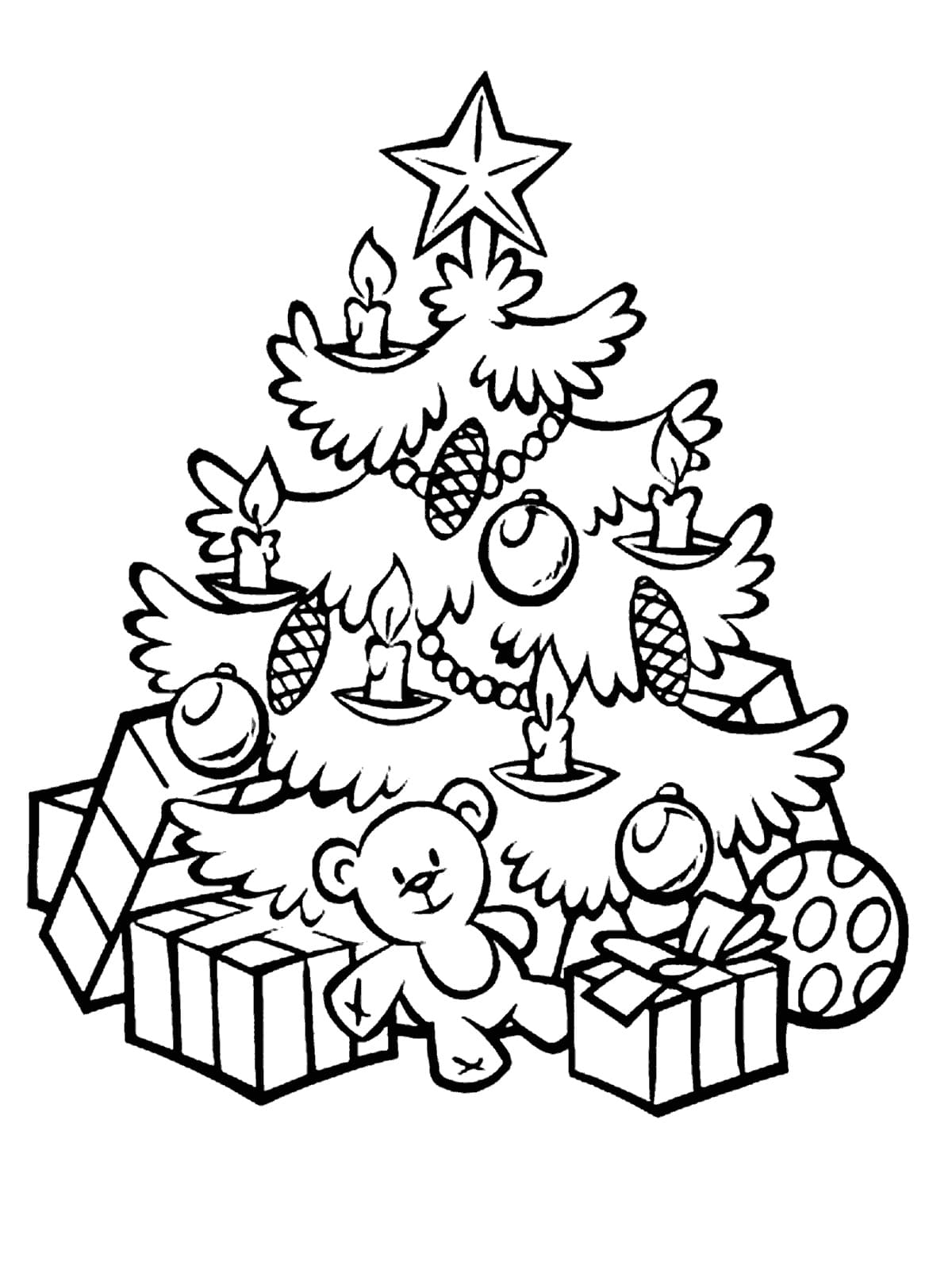 раскраска новогодняя елка картинки для детей