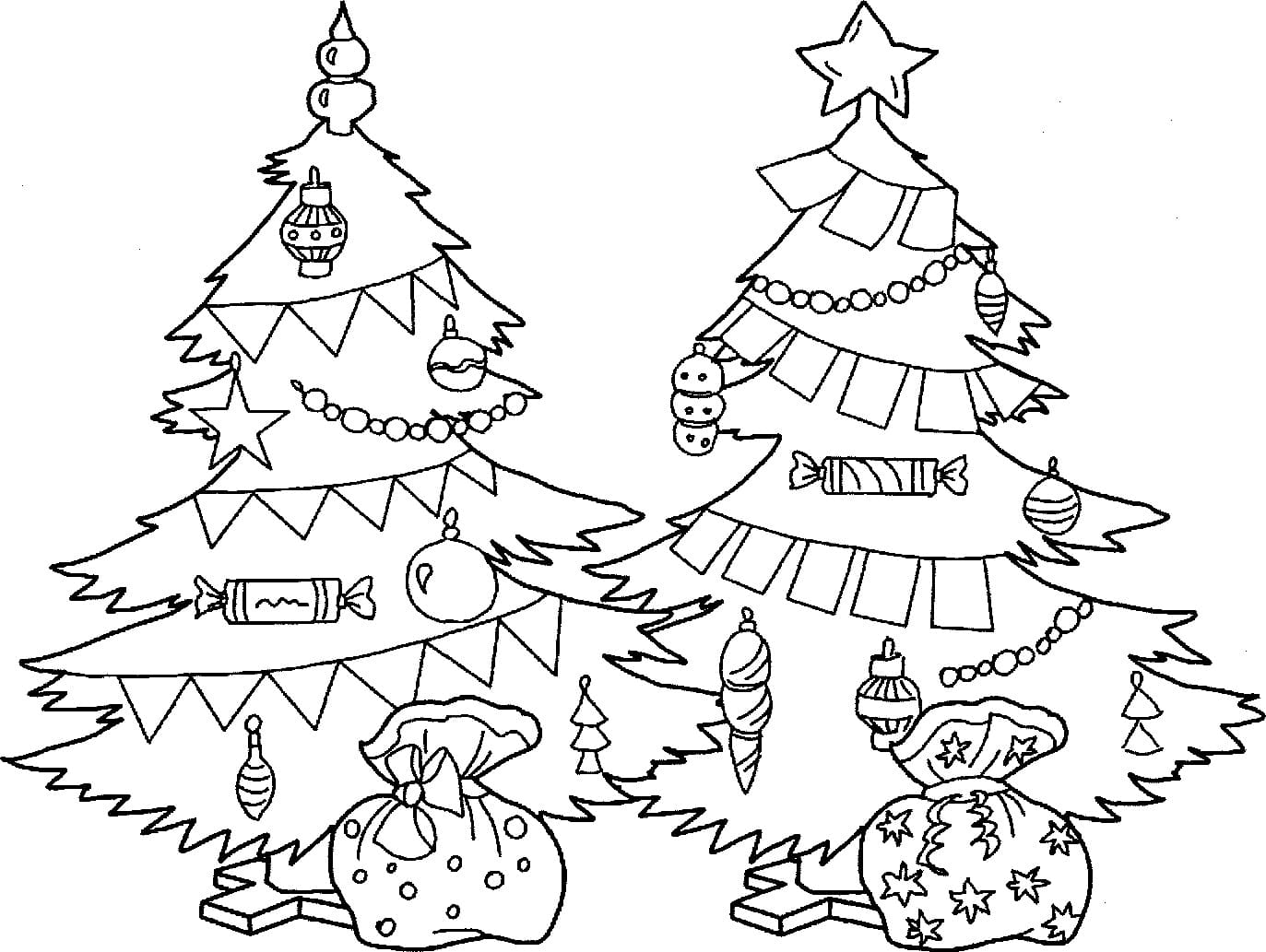раскраска новогодняя елка картинки для детей 5