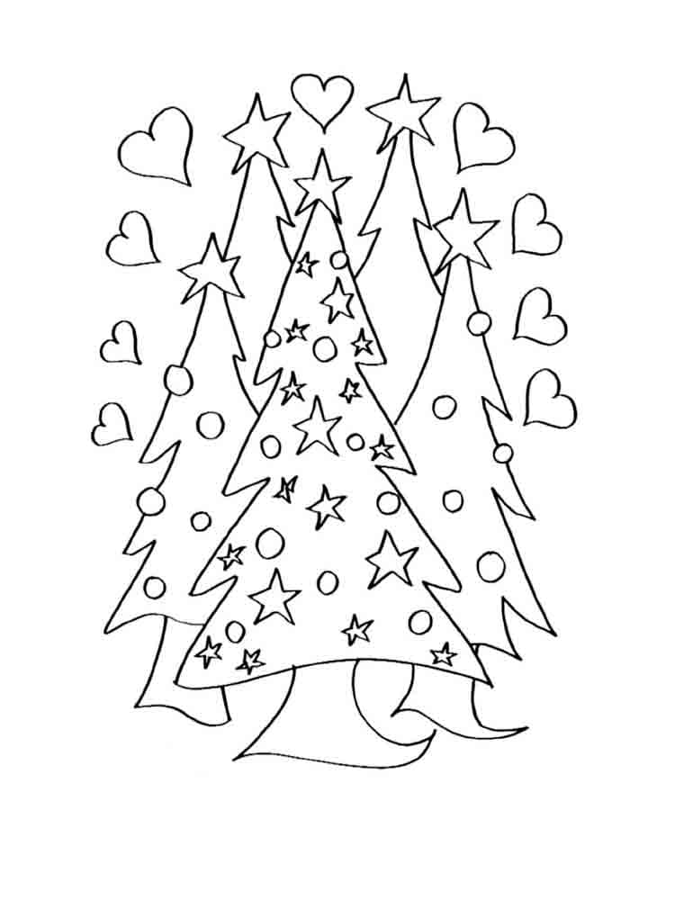 раскраска новогодняя елка картинка