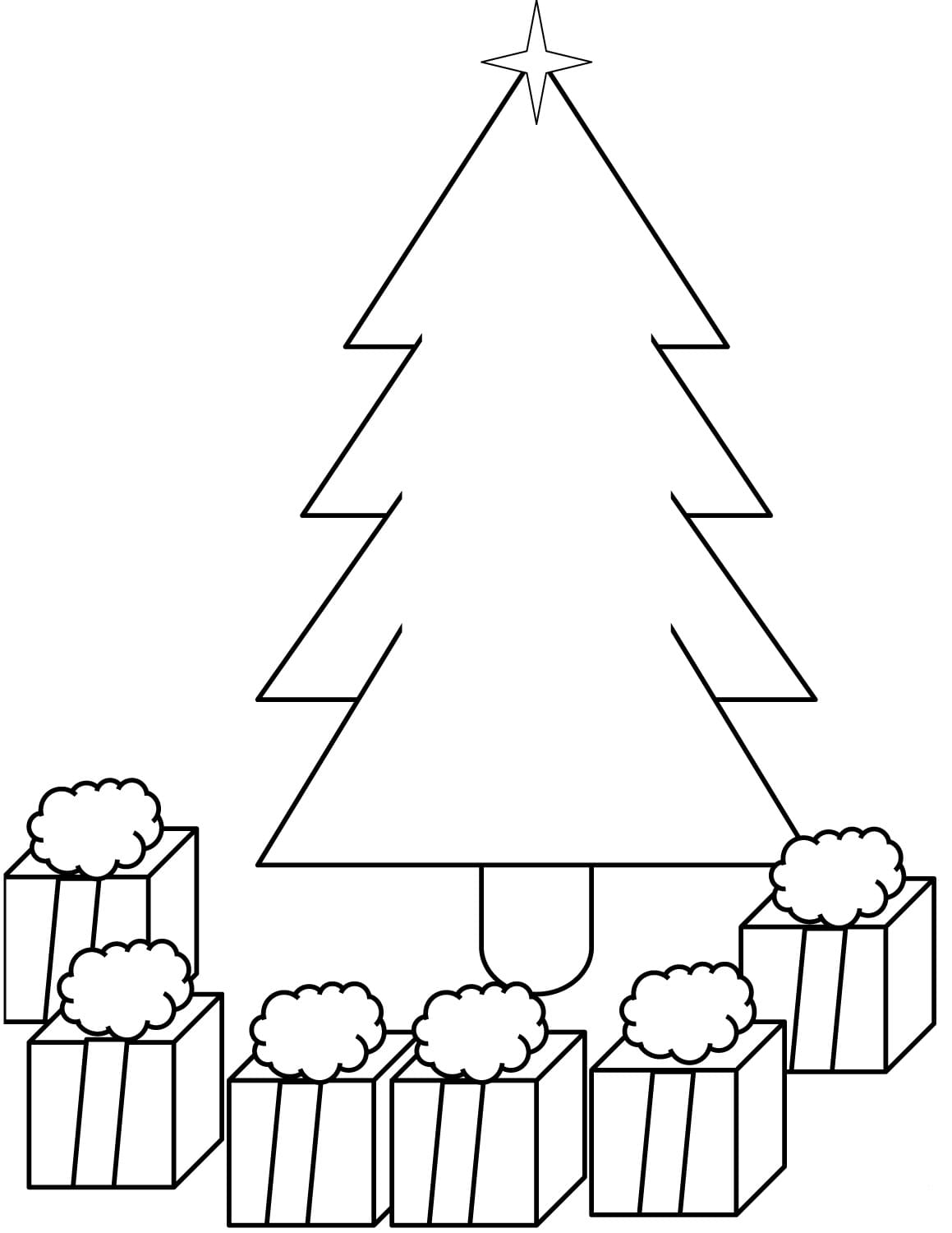 раскраска новогодняя елка картинка для детей 6